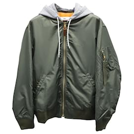 Coach-Coach Hooded Ma 1 Bomber Jacket in Green Nylon-Green