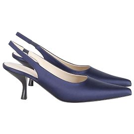 The Row Bourgeoisie Slingback Pumps in raso blu navy Blu navy
