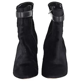 Isabel Marant-Isabel Marant Pony Style Wedge Ankle Boots in Black Pony Hair-Black