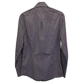Brunello Cucinelli-Brunello Cucinelli Gingham Slim Fit Shirt in Grey Cotton-Other