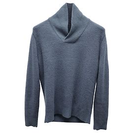 Ermenegildo Zegna Schalkragenpullover aus blauer Wolle Blau