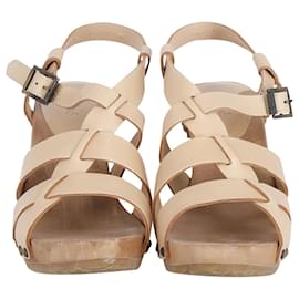 Chloé-Chloe Strappy Sandals in Beige Leather-Beige