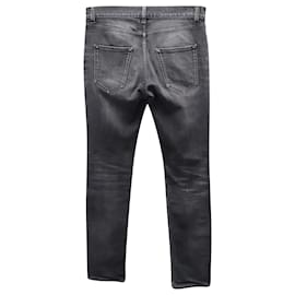 Saint Laurent-Saint Laurent Slim Fit Jeans in Grey Cotton-Grey