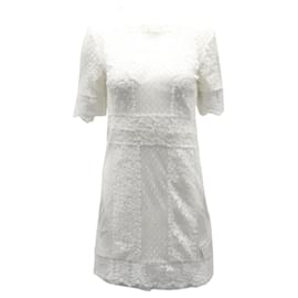 Maje-Maje Revanta Spitzenkleid aus weißem Polyester-Weiß,Roh