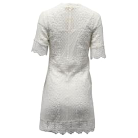 Maje-Vestido de Renda Maje Revanta em Poliéster Branco-Branco,Cru