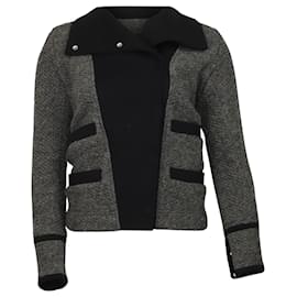 Iro-Iro Boucle Jacket with Lapel in Grey Polyester-Grey