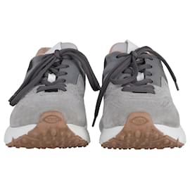 Tod's-Tod's Low-Top Sportivo Sneakers in Grey Suede-Grey