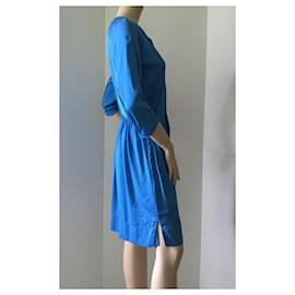 Diane Von Furstenberg-Vestido de seda DvF Apona em Azul Royal-Azul