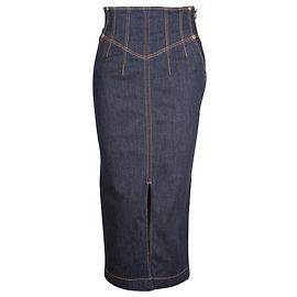 Falda midi de Versace Jeans Couture en algodón azul Azul