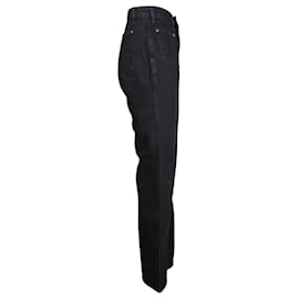 Khaite-Khaite Isabella Rigid Straight Leg Jeans in Black Cotton-Black