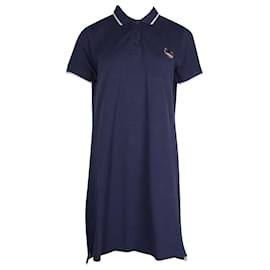 Kenzo-Kenzo Tiger Embroidered Polo Shirt Dress in Navy Cotton-Blue,Navy blue