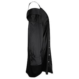 Alexander Wang-Alexander Wang Off Shoulder Shirt Dress in Black Silk-Black