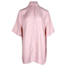 Loewe Collared Shirt Mini Dress in Pink Viscose Pink