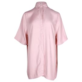 Loewe-Mini robe chemise à col Loewe en viscose rose-Rose
