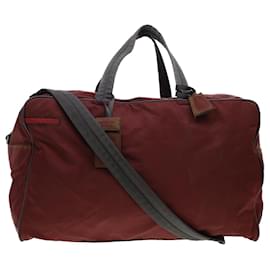 Prada-PRADA Boston Bag Nylon 2way Red Auth hk675-Red