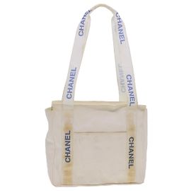 CHANEL Borsa a tracolla Nylon Bianco CC Auth bs4932 Bianco