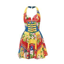 Gianni Versace Versus vestido con estampado floral y remolino barroco Multicolor