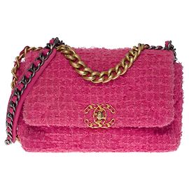 CHANEL bag Chanel 19 in pink tweed - 101204 Pink