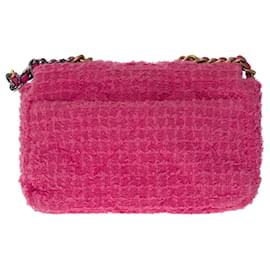 Chanel-CHANEL bag Chanel 19 in pink tweed - 101204-Pink