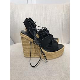 Saint Laurent-SAINT LAURENT  Sandals T.EU 37 Suede-Black