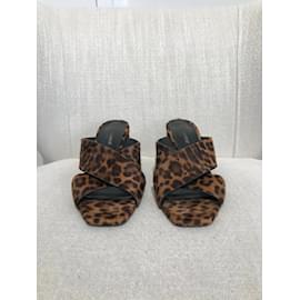 Saint Laurent-SAINT LAURENT  Sandals T.EU 38 Pony-style calfskin-Brown