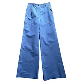 Dior-Un pantalon, leggings-Bleu,Bleu foncé