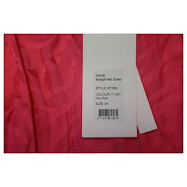 Autre Marque-Rotate Birger Christensen Bridget Long-Sleeved Midi Dress in Pink Viscose-Pink