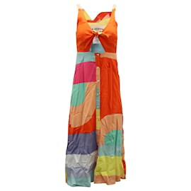 Autre Marque-Mara Hoffman Robe nouée sur le devant en Tencel Lyocell multicolore-Multicolore