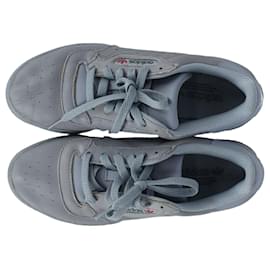 Adidas-Adidas Yeezy Calabasas PowerPhase Sneakers in Grey Leather-Grey