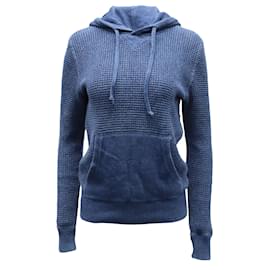 Ralph Lauren-Ralph Lauren Knitted Hoodie in Blue Cotton-Blue
