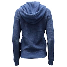 Ralph Lauren-Ralph Lauren Knitted Hoodie in Blue Cotton-Blue