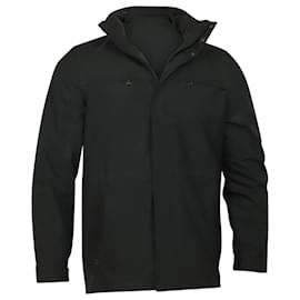 Prada-Prada-Jacke mit Trichterkragen aus schwarzem Nylon-Schwarz