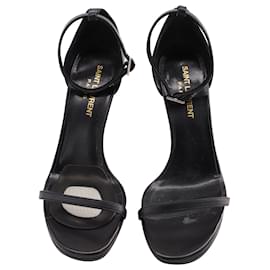 Saint Laurent-Yves Saint Laurent Amber Strap Sandals in Black Leather-Black