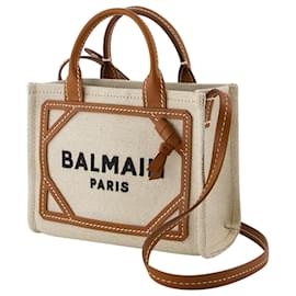 Balmain-B-Army Shopper Mini Tote - Balmain - Lona - Marrom-Bege