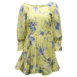 Autre Marque-LoveShackFancy Ross Floral Mini Dress in Yellow Cotton-Other
