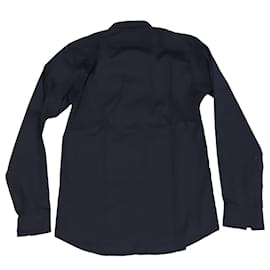 Jil Sander-Jil Sander Camisa abotonada de manga larga en algodón azul marino-Azul,Azul marino