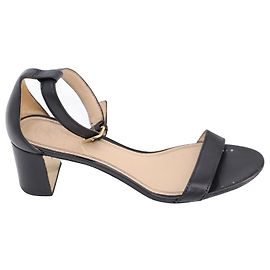 Tory Burch Ankle Strap Sandals in Black Leather Black