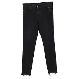 Stella Mc Cartney Vaqueros con dobladillo sin rematar Stella McCartney en denim de algodón negro Negro