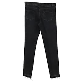 Stella Mc Cartney-Jeans Stella McCartney Raw Hem em jeans de algodão preto-Preto