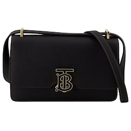Burberry-Elongated Crossbody Bag - Burberry - Leather - Bag-Black
