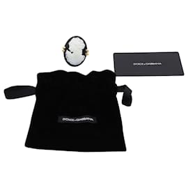 Dolce & Gabbana-Dolce & Gabbana Cameo Ring in Black Resin-Black