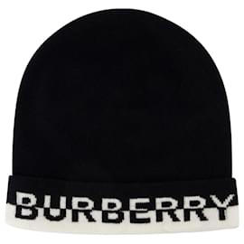 Burberry-Beannie Hat - Burberry - Cashmere - Black-Black