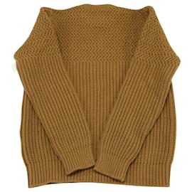 Autre Marque-Mr P Ribbed Knit Sweater in Camel Wool-Yellow,Camel