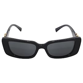 Versace-Versace Virtus Rectangular Sunglasses In Black Acetate-Black