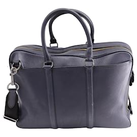 Coach-Coach Metropolitan Slim Briefcase in Navy Blue Leather-Navy blue