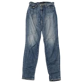J Brand-J Brand Jeans Faded Wash de cintura alta em jeans de algodão azul-Azul