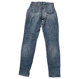 J Brand-Jeans J Brand a vita alta con lavaggio sbiadito in denim di cotone blu-Blu