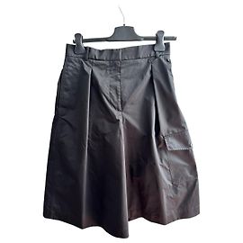 Moncler Black satin nylon large bermudas Black