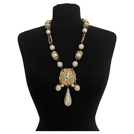 Autre Marque Colar JACKY de G Dourado de Metal e Resina com Pérolas Fora de branco