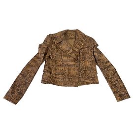 Diane Von Furstenberg Lederjacke Mehrfarben Hellbraun